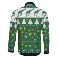 Giraffe Autism Family Matching Short Sleeve Bodycon Dress and Hawaiian Shirt Seeing The World From Different Angles - Wonder Print Shop