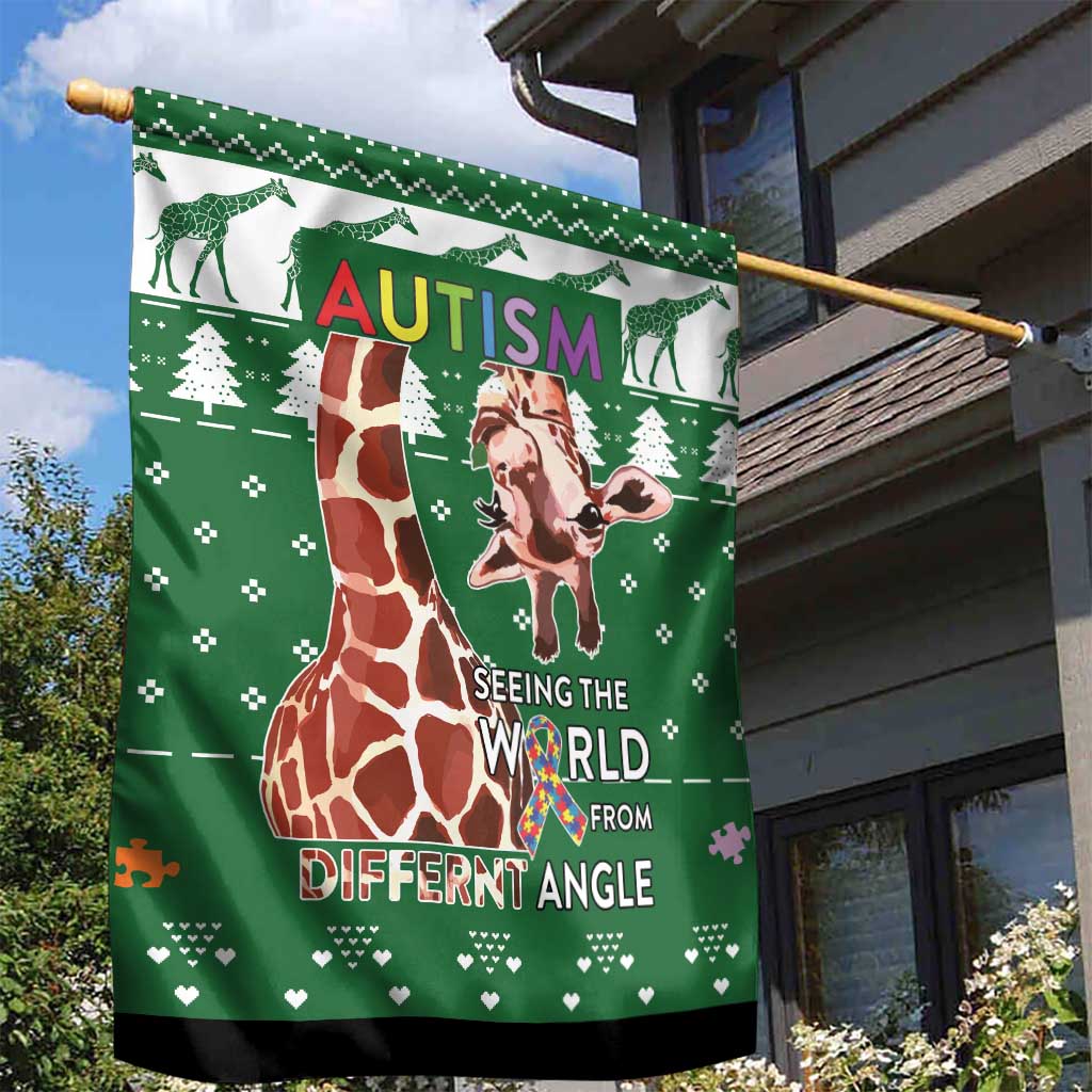 Giraffe Autism Garden Flag Seeing The World From Different Angles - Wonder Print Shop