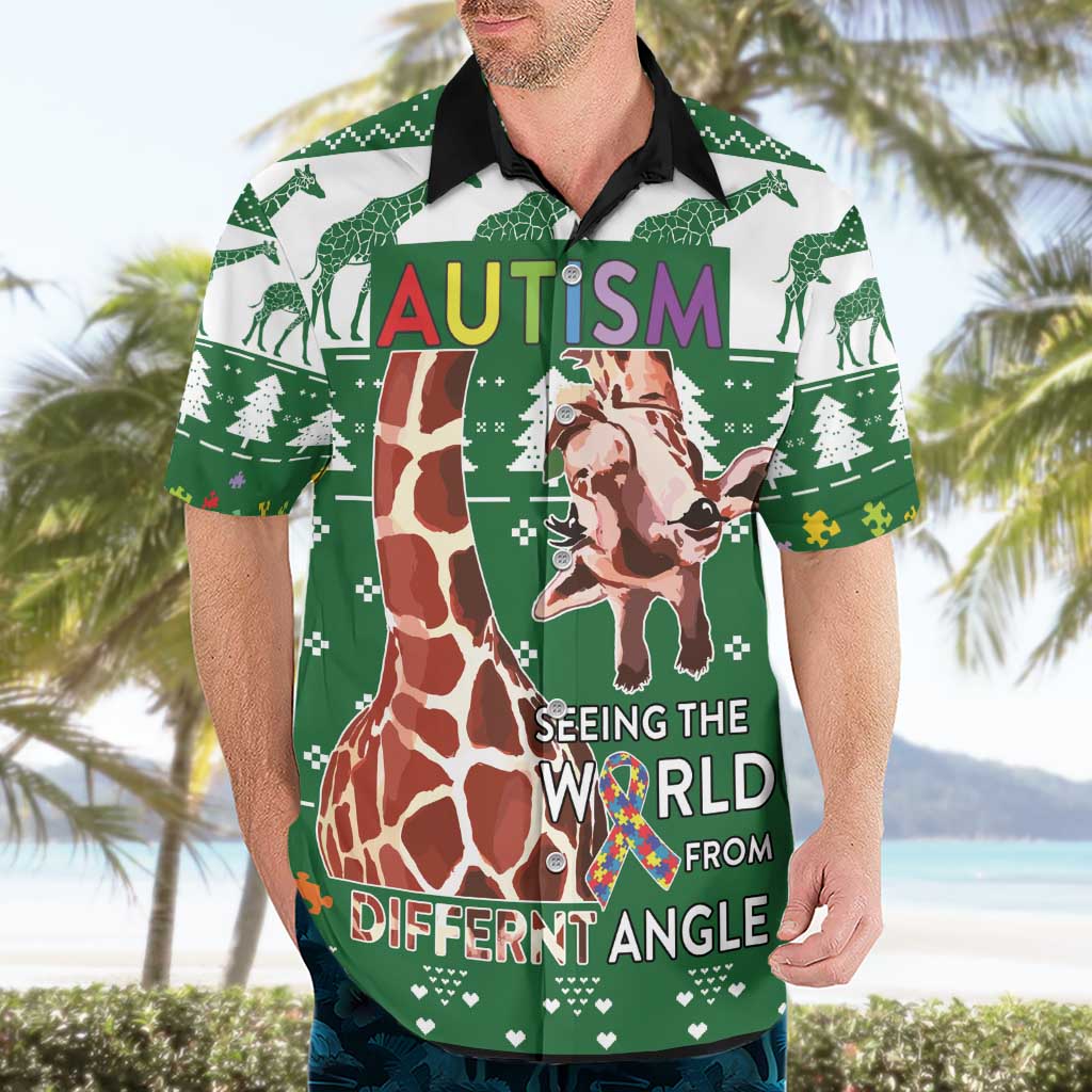 Giraffe Autism Hawaiian Shirt Seeing The World From Different Angles - Wonder Print Shop