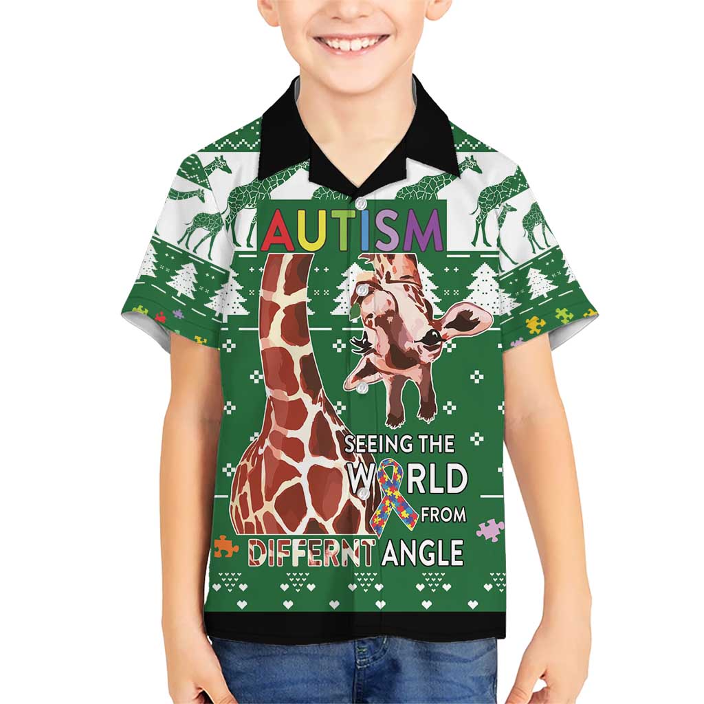 Giraffe Autism Hawaiian Shirt Seeing The World From Different Angles - Wonder Print Shop
