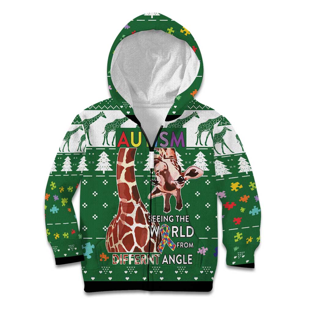 Giraffe Autism Kid Hoodie Seeing The World From Different Angles - Wonder Print Shop