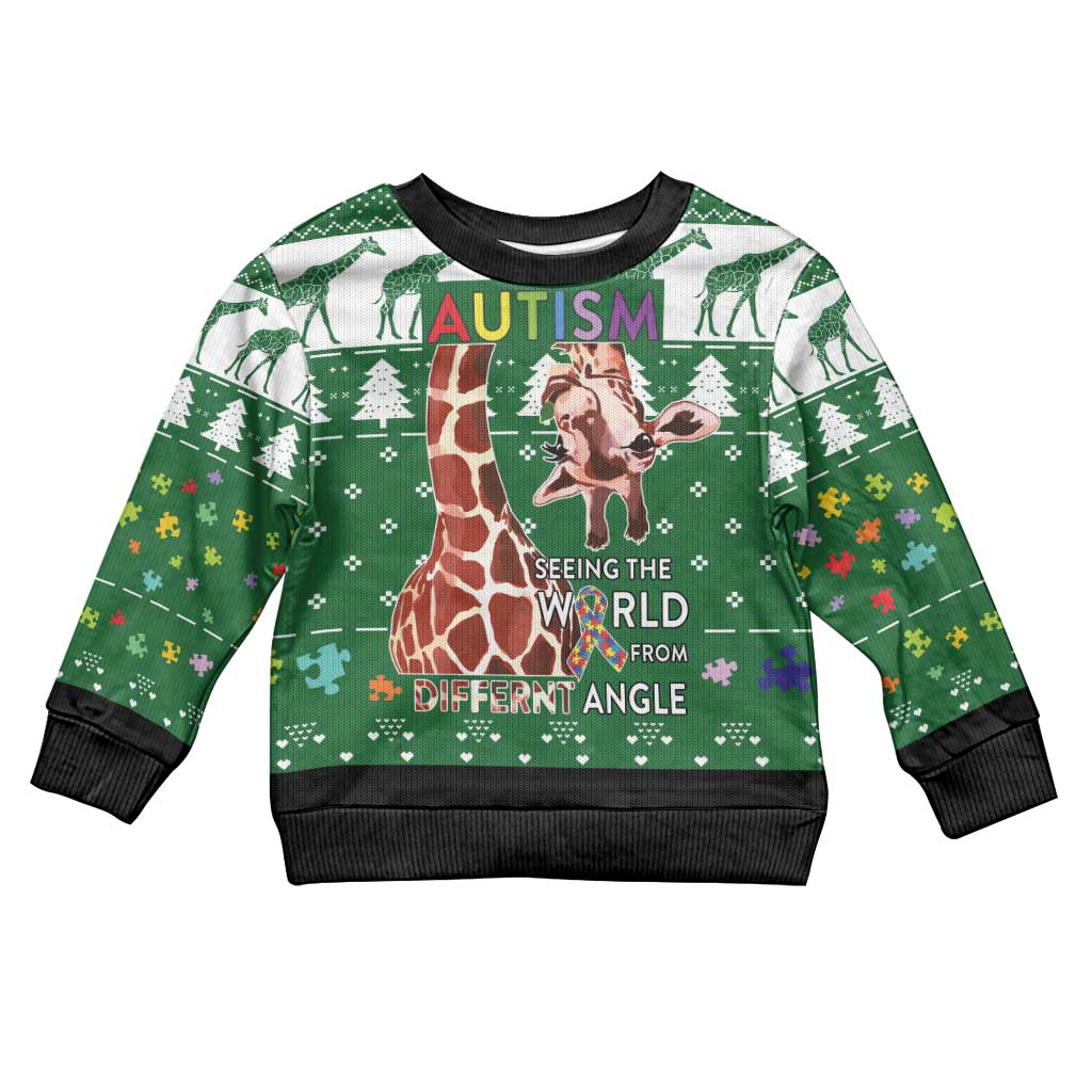 Giraffe Autism Kid Ugly Christmas Sweater Seeing The World From Different Angles - Wonder Print Shop