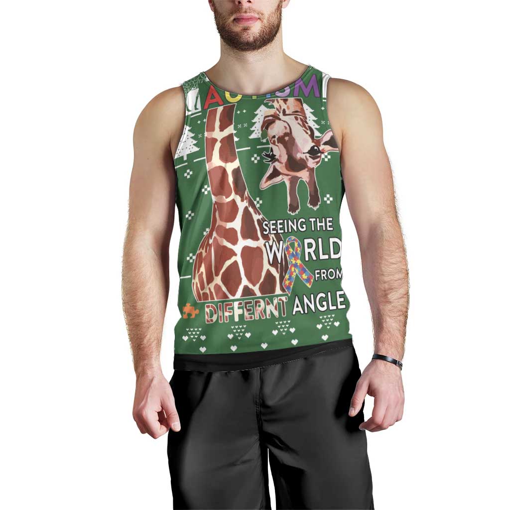 Giraffe Autism Men Tank Top Seeing The World From Different Angles - Wonder Print Shop