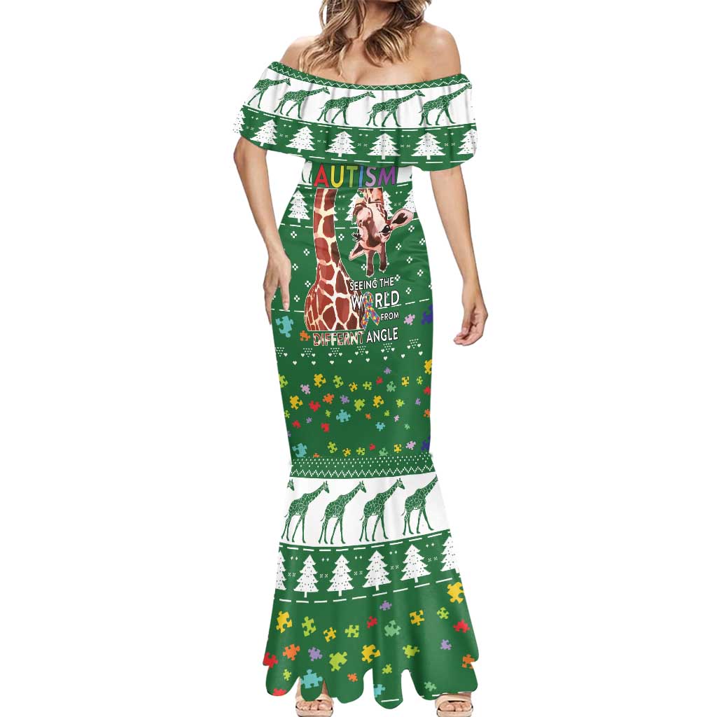 Giraffe Autism Mermaid Dress Seeing The World From Different Angles - Wonder Print Shop