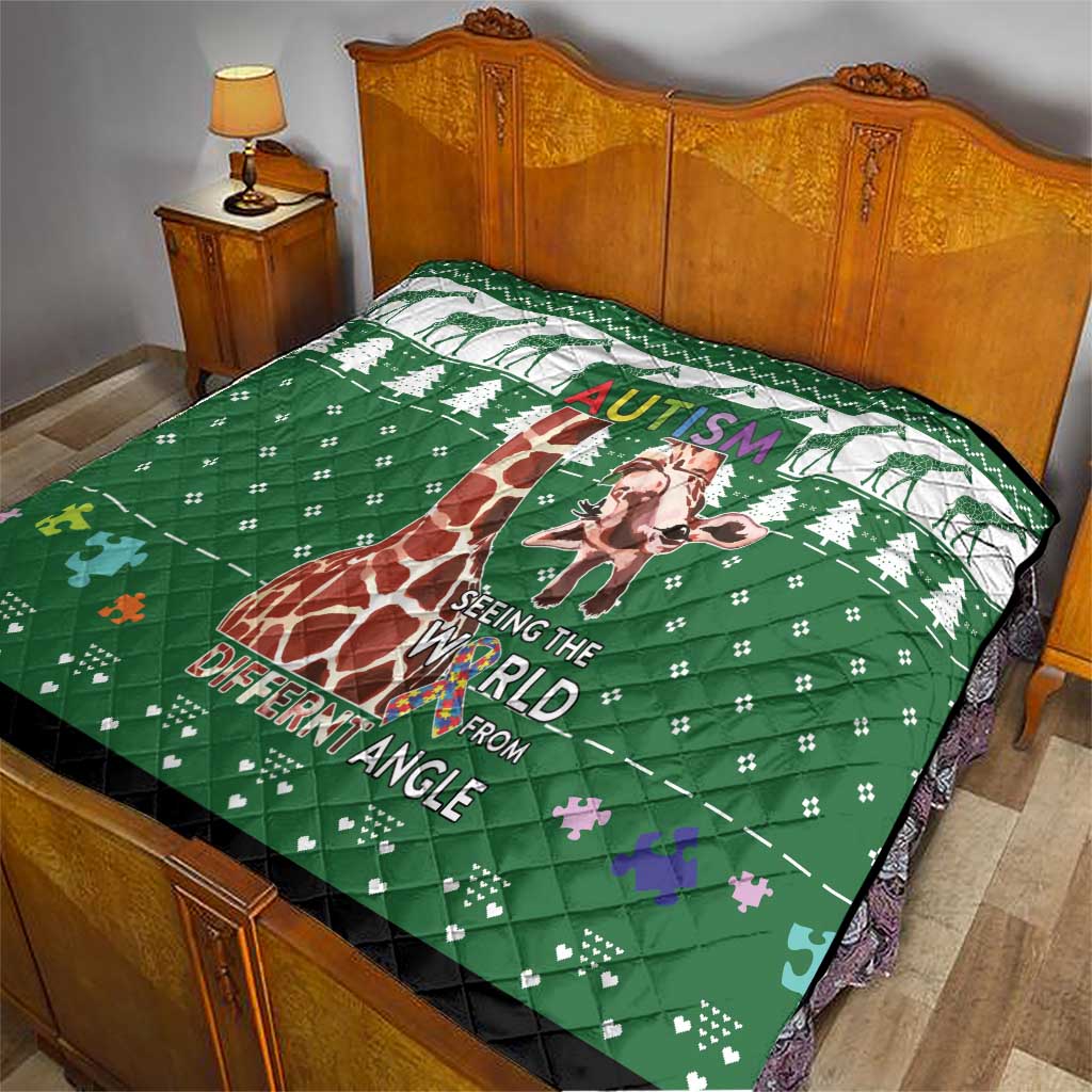 Giraffe Autism Quilt Seeing The World From Different Angles - Wonder Print Shop
