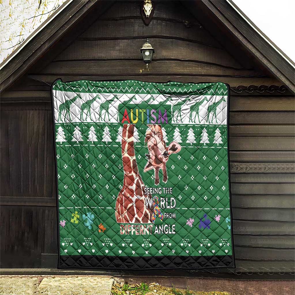 Giraffe Autism Quilt Seeing The World From Different Angles - Wonder Print Shop