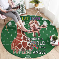 Giraffe Autism Round Carpet Seeing The World From Different Angles