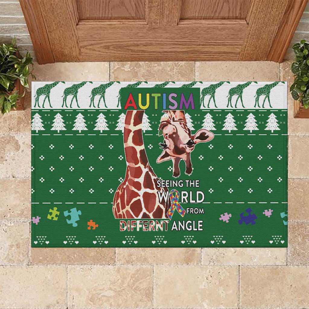 Giraffe Autism Rubber Doormat Seeing The World From Different Angles - Wonder Print Shop