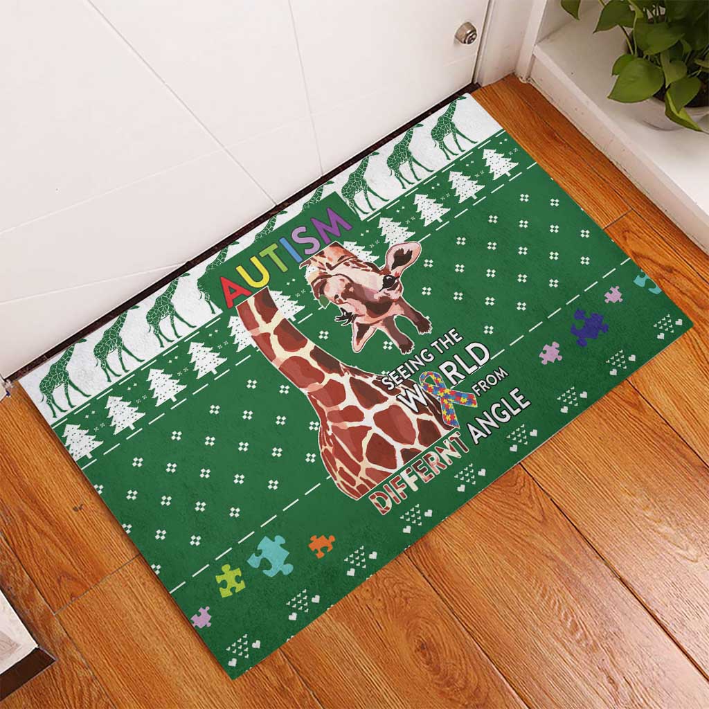 Giraffe Autism Rubber Doormat Seeing The World From Different Angles - Wonder Print Shop