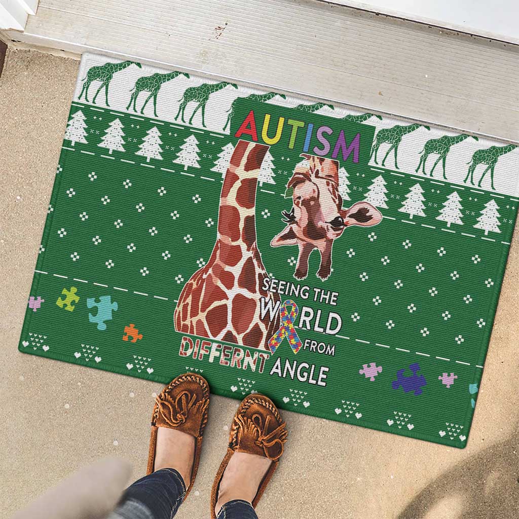 Giraffe Autism Rubber Doormat Seeing The World From Different Angles - Wonder Print Shop