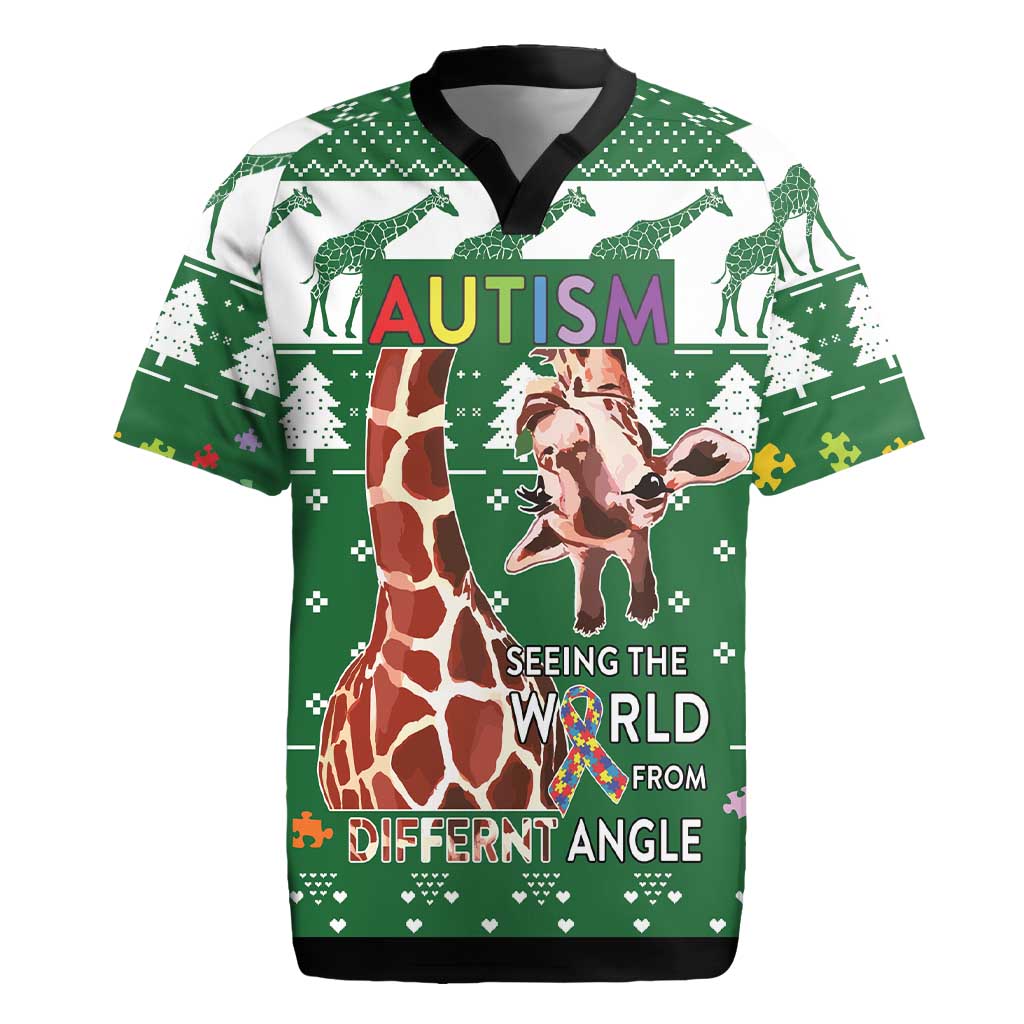 Giraffe Autism Rugby Jersey Seeing The World From Different Angles - Wonder Print Shop