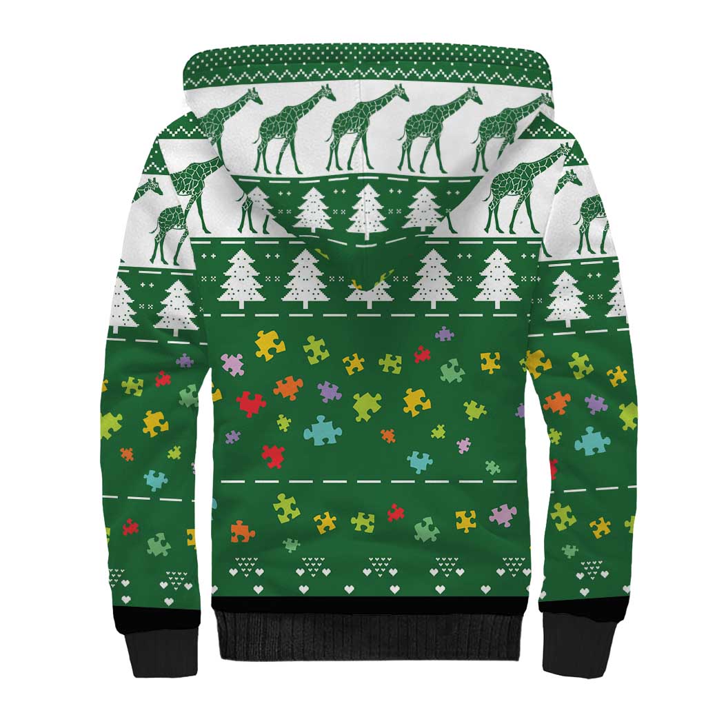 Giraffe Autism Sherpa Hoodie Seeing The World From Different Angles - Wonder Print Shop
