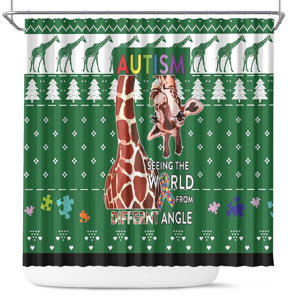 Giraffe Autism Shower Curtain Seeing The World From Different Angles