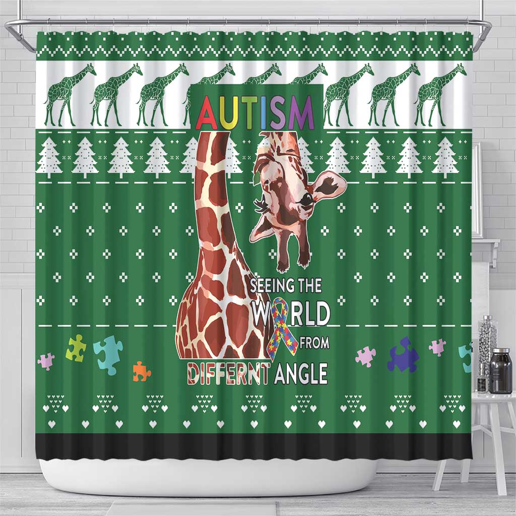 Giraffe Autism Shower Curtain Seeing The World From Different Angles