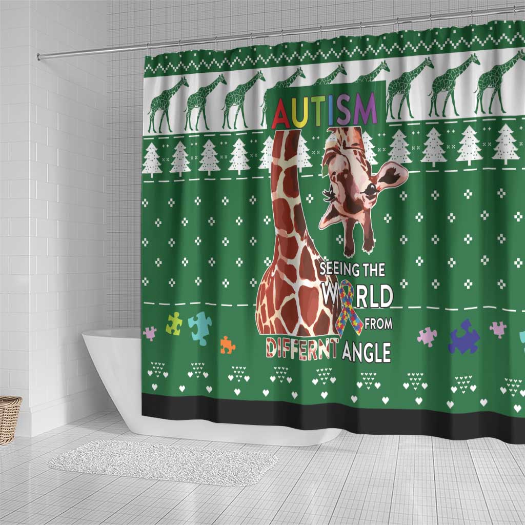Giraffe Autism Shower Curtain Seeing The World From Different Angles