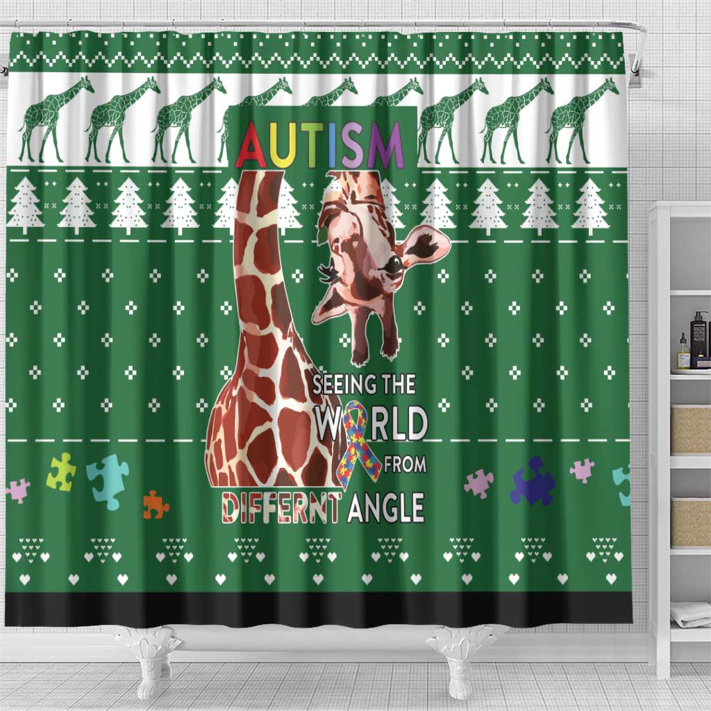 Giraffe Autism Shower Curtain Seeing The World From Different Angles