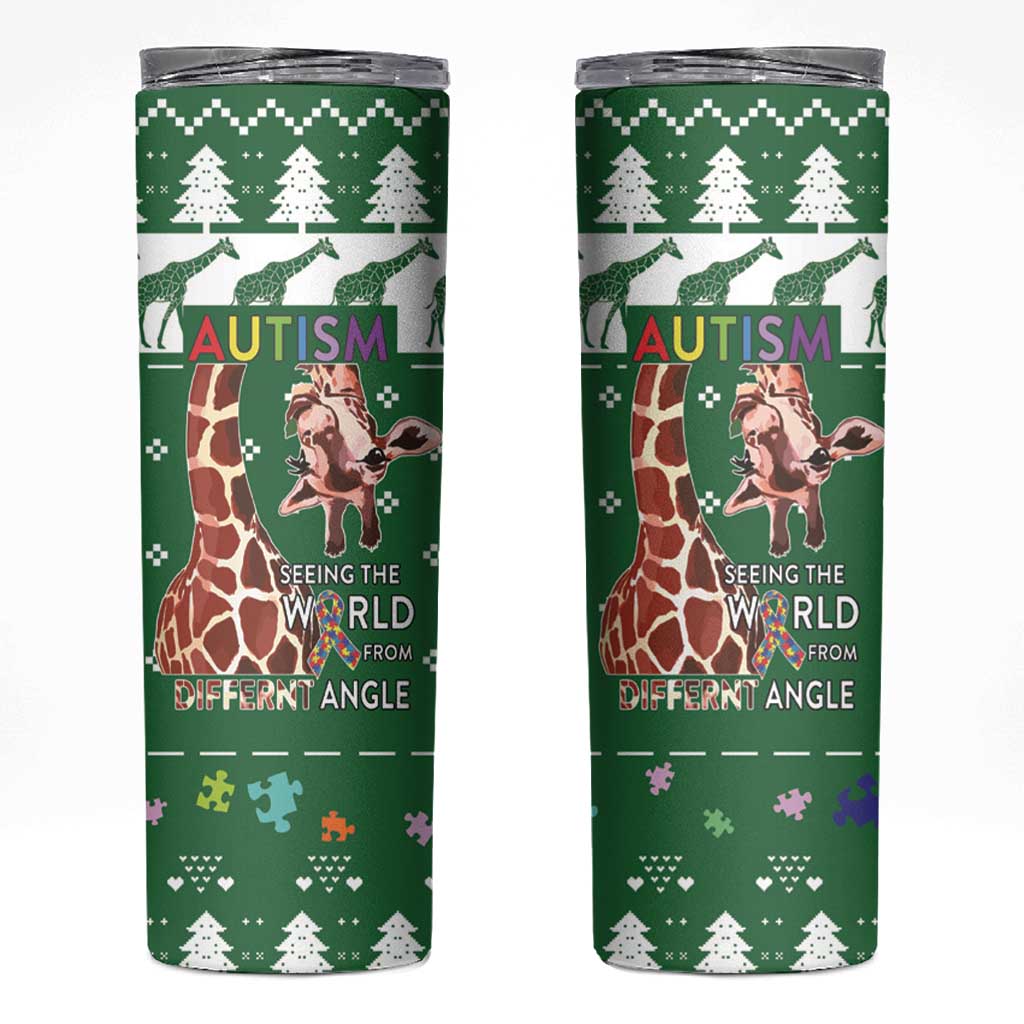 Giraffe Autism Skinny Tumbler Seeing The World From Different Angles - Wonder Print Shop