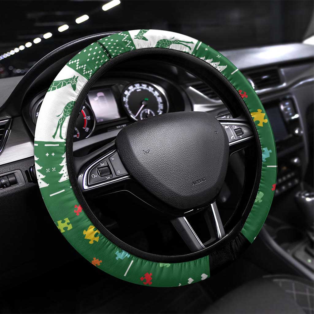 Giraffe Autism Steering Wheel Cover Seeing The World From Different Angles - Wonder Print Shop
