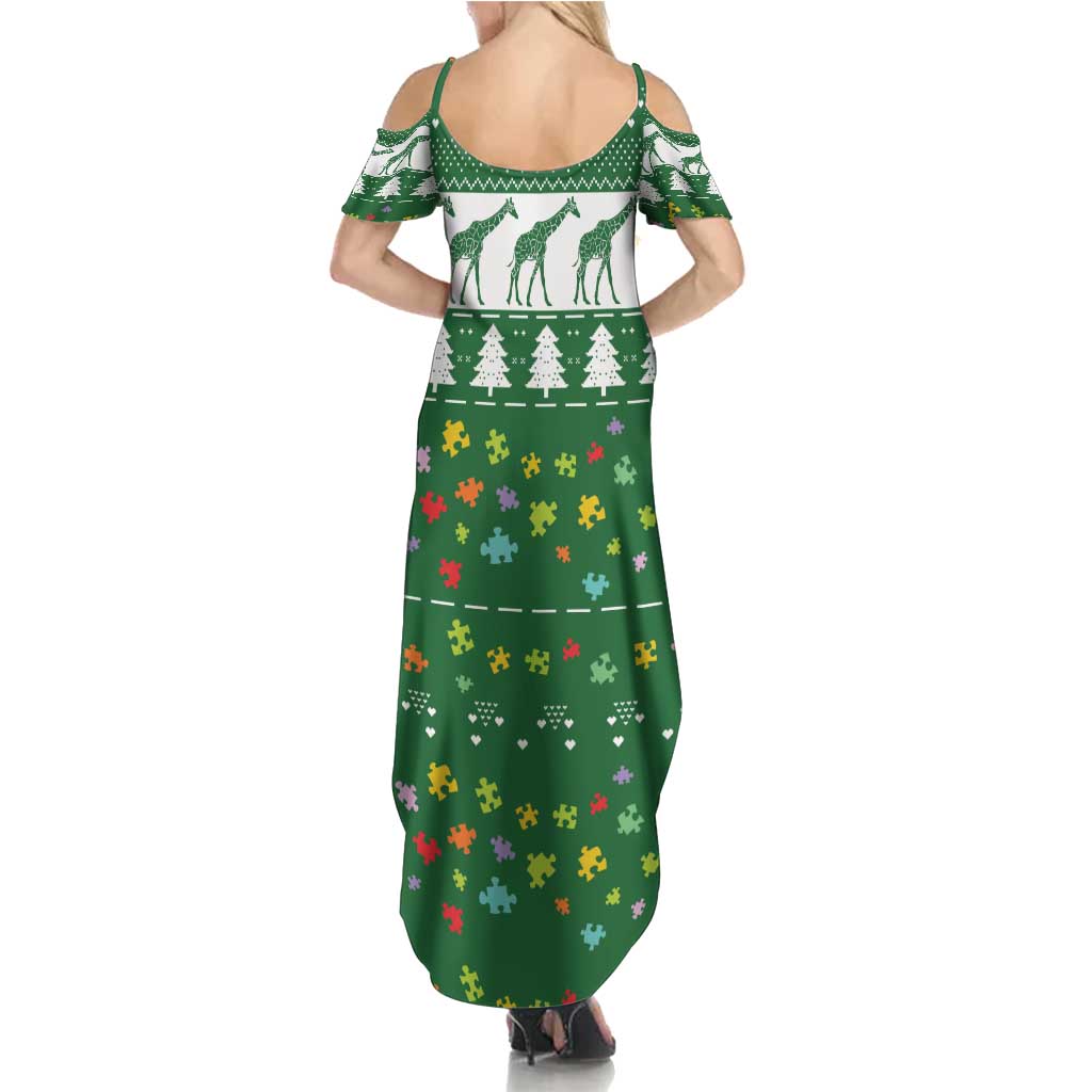 Giraffe Autism Summer Maxi Dress Seeing The World From Different Angles - Wonder Print Shop