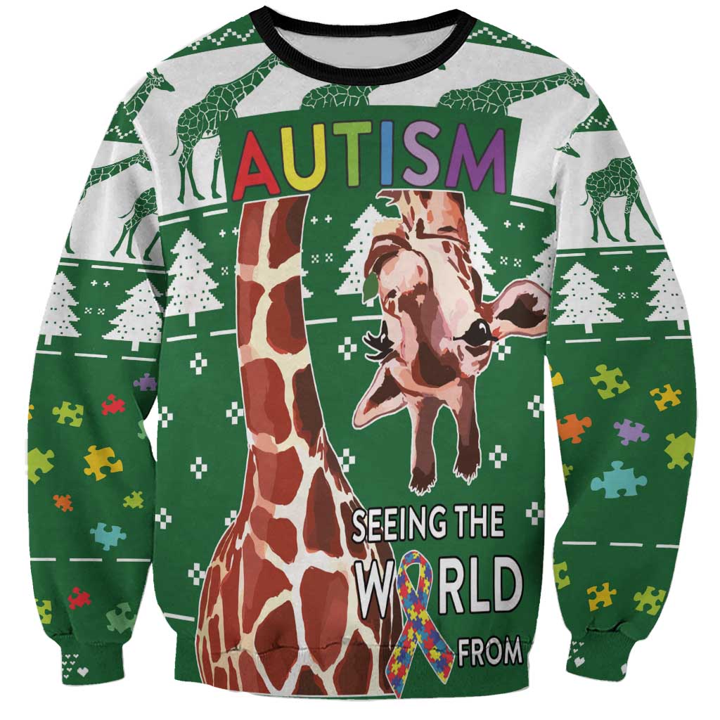 Giraffe Autism Sweatshirt Seeing The World From Different Angles - Wonder Print Shop