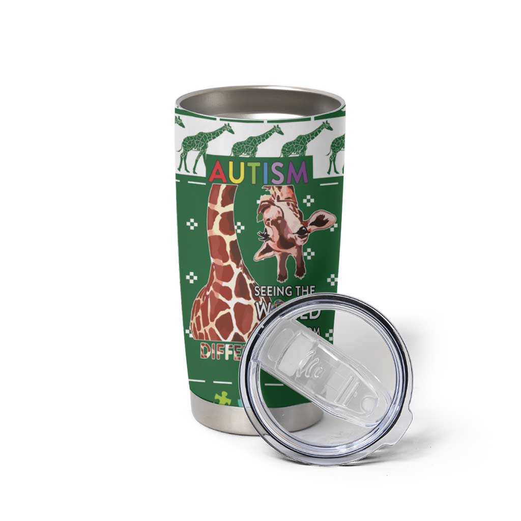 Giraffe Autism Tumbler Cup Seeing The World From Different Angles - Wonder Print Shop