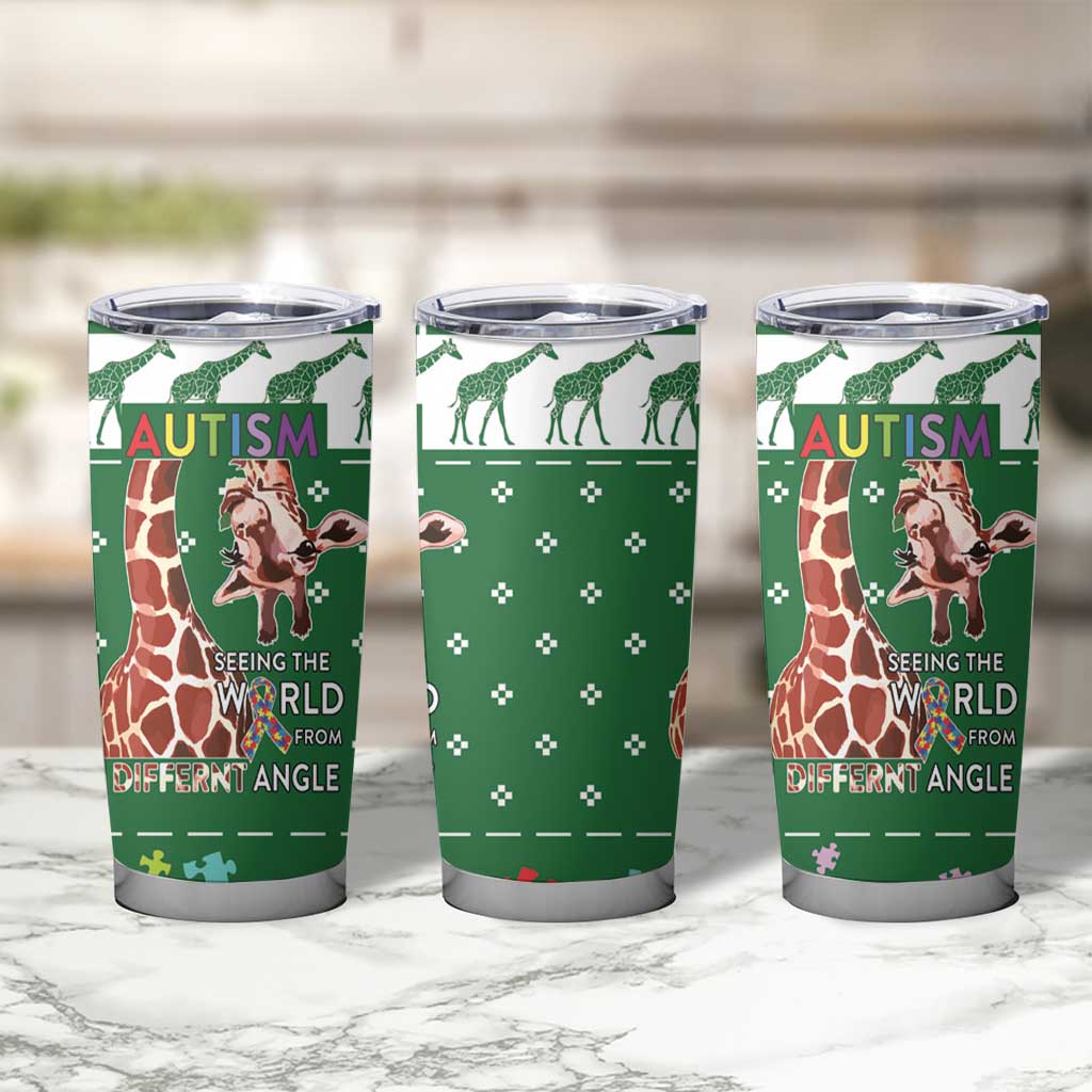 Giraffe Autism Tumbler Cup Seeing The World From Different Angles - Wonder Print Shop
