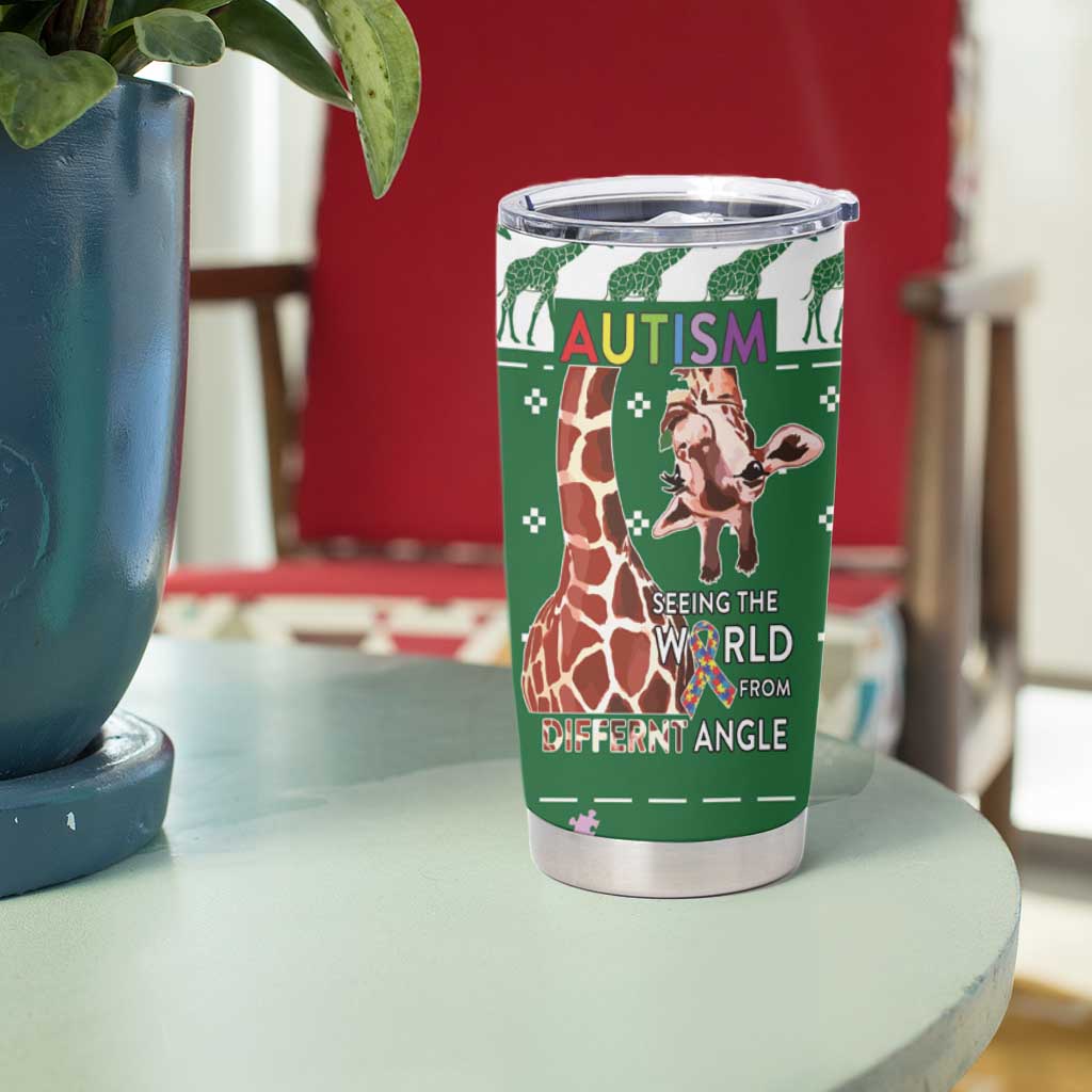 Giraffe Autism Tumbler Cup Seeing The World From Different Angles - Wonder Print Shop