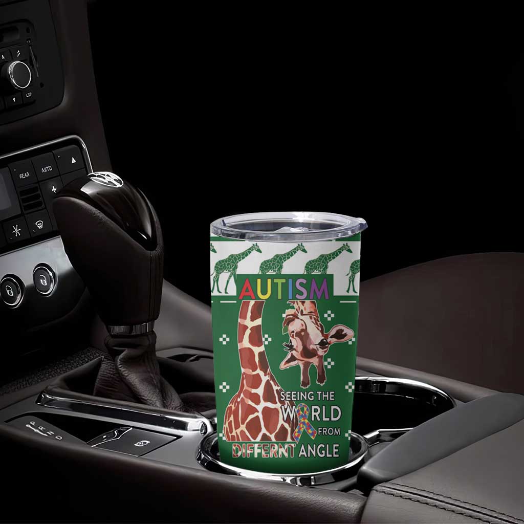 Giraffe Autism Tumbler Cup Seeing The World From Different Angles - Wonder Print Shop