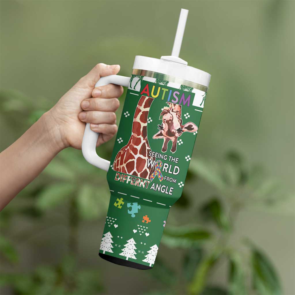 Giraffe Autism Tumbler With Handle Seeing The World From Different Angles - Wonder Print Shop