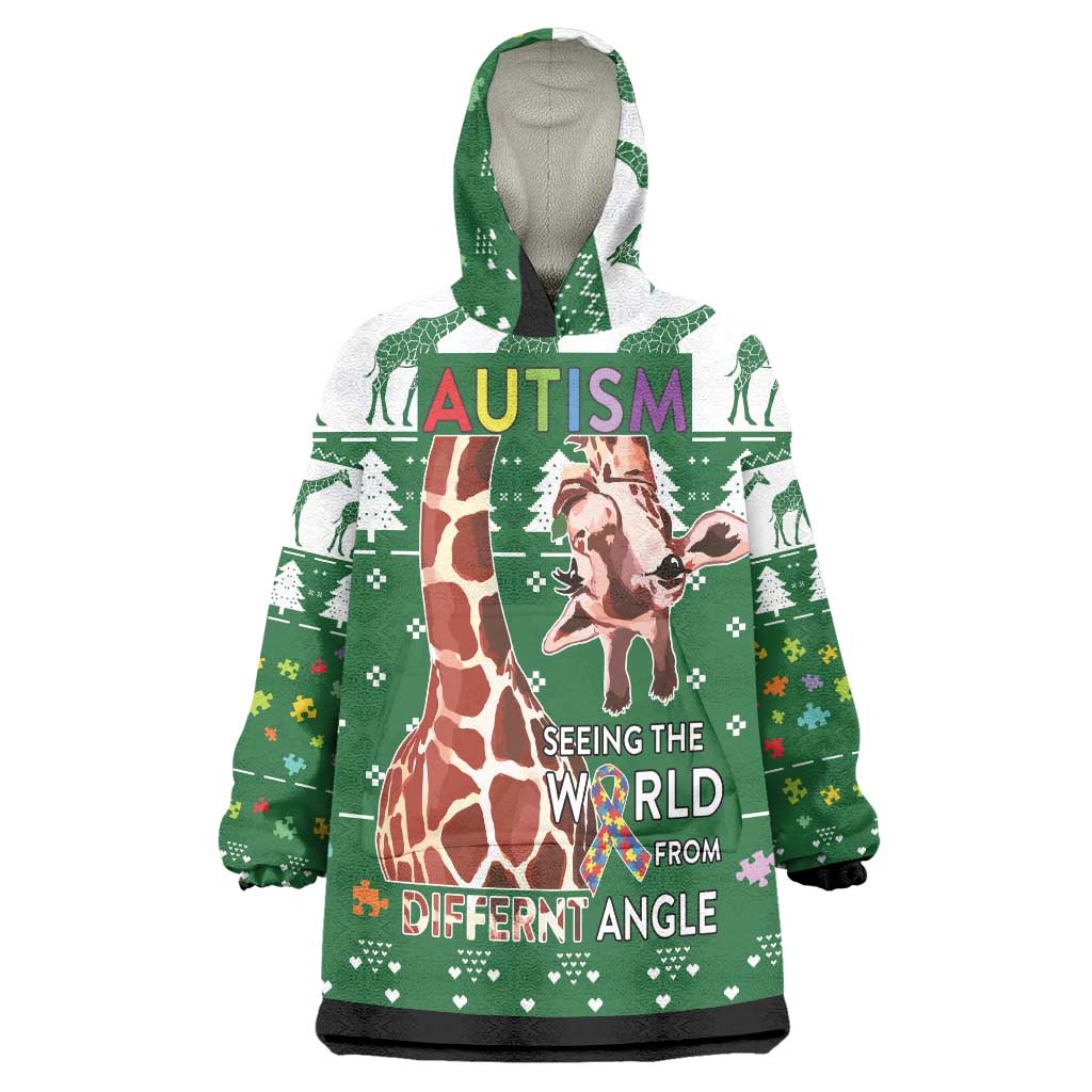 Giraffe Autism Wearable Blanket Hoodie Seeing The World From Different Angles - Wonder Print Shop