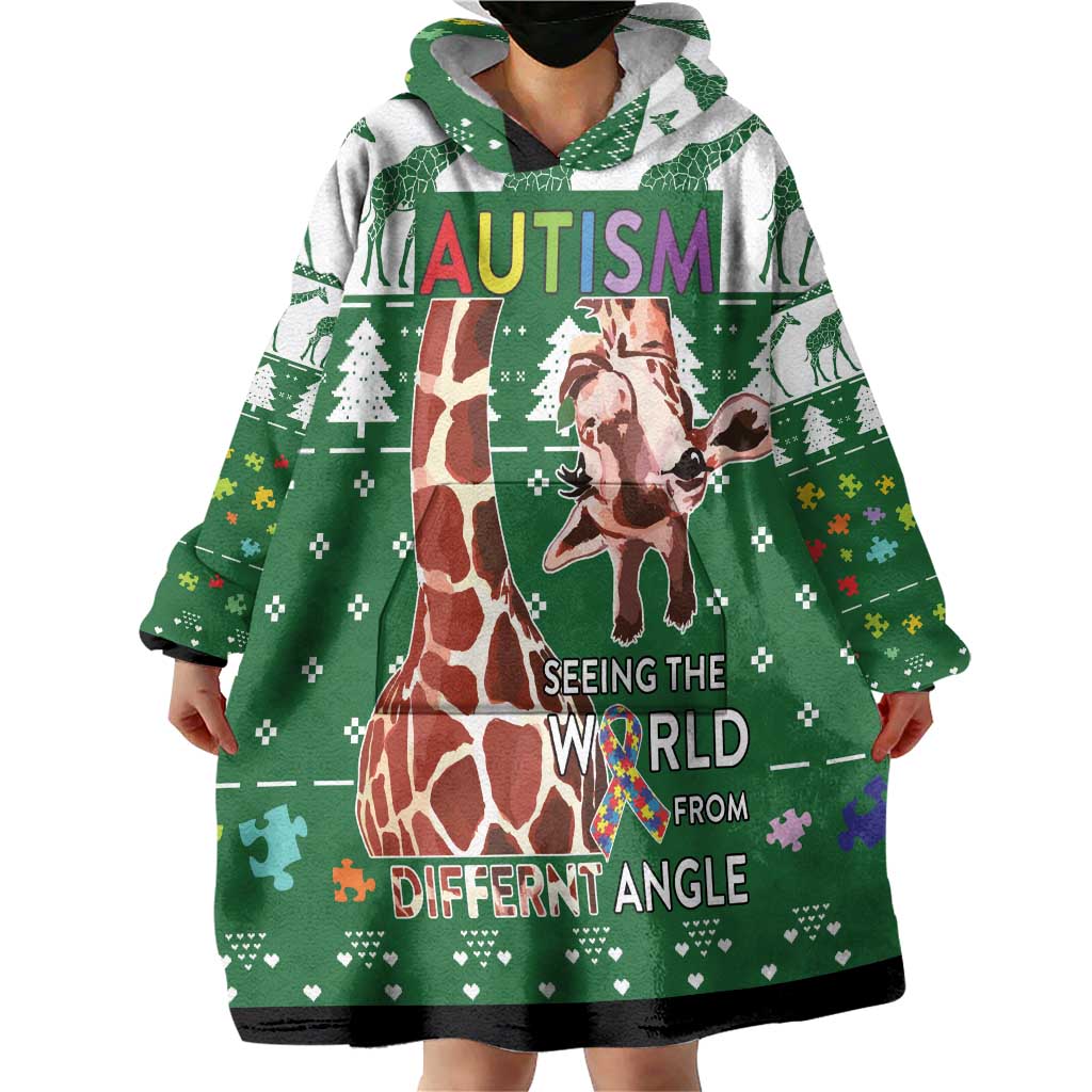 Giraffe Autism Wearable Blanket Hoodie Seeing The World From Different Angles - Wonder Print Shop