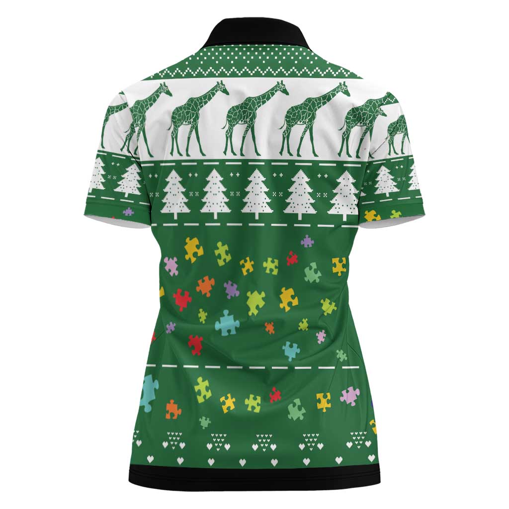 Giraffe Autism Women Polo Shirt Seeing The World From Different Angles - Wonder Print Shop