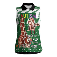 Giraffe Autism Women Sleeveless Polo Shirt Seeing The World From Different Angles - Wonder Print Shop