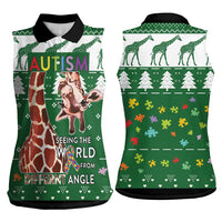 Giraffe Autism Women Sleeveless Polo Shirt Seeing The World From Different Angles - Wonder Print Shop