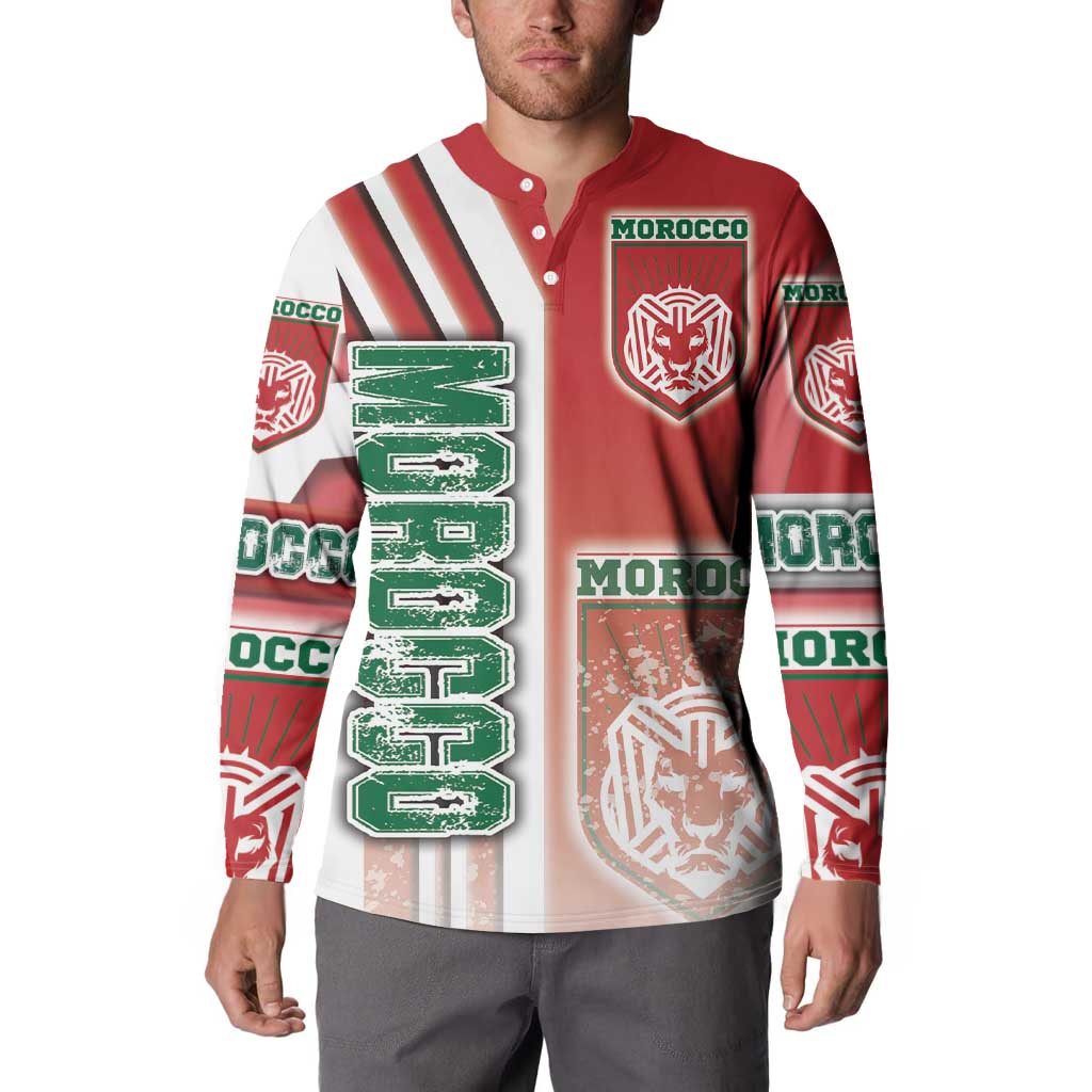 Morocco Football Button Sweatshirt Atlas Lions Soccer - Road To Champion