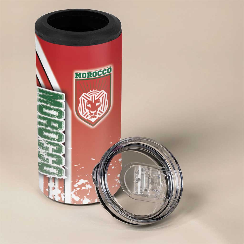 Morocco Football 4 in 1 Can Cooler Tumbler Atlas Lions Soccer - Road To Champion