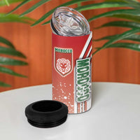 Morocco Football 4 in 1 Can Cooler Tumbler Atlas Lions Soccer - Road To Champion