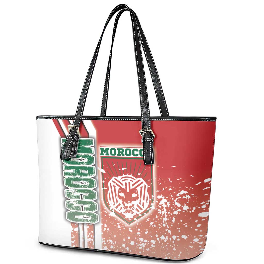 Morocco Football Leather Tote Bag Atlas Lions Soccer - Road To Champion