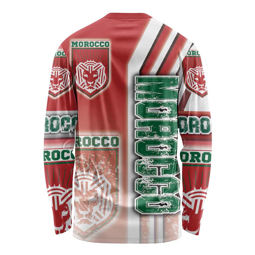 Morocco Football Long Sleeve Shirt Atlas Lions Soccer - Road To Champion