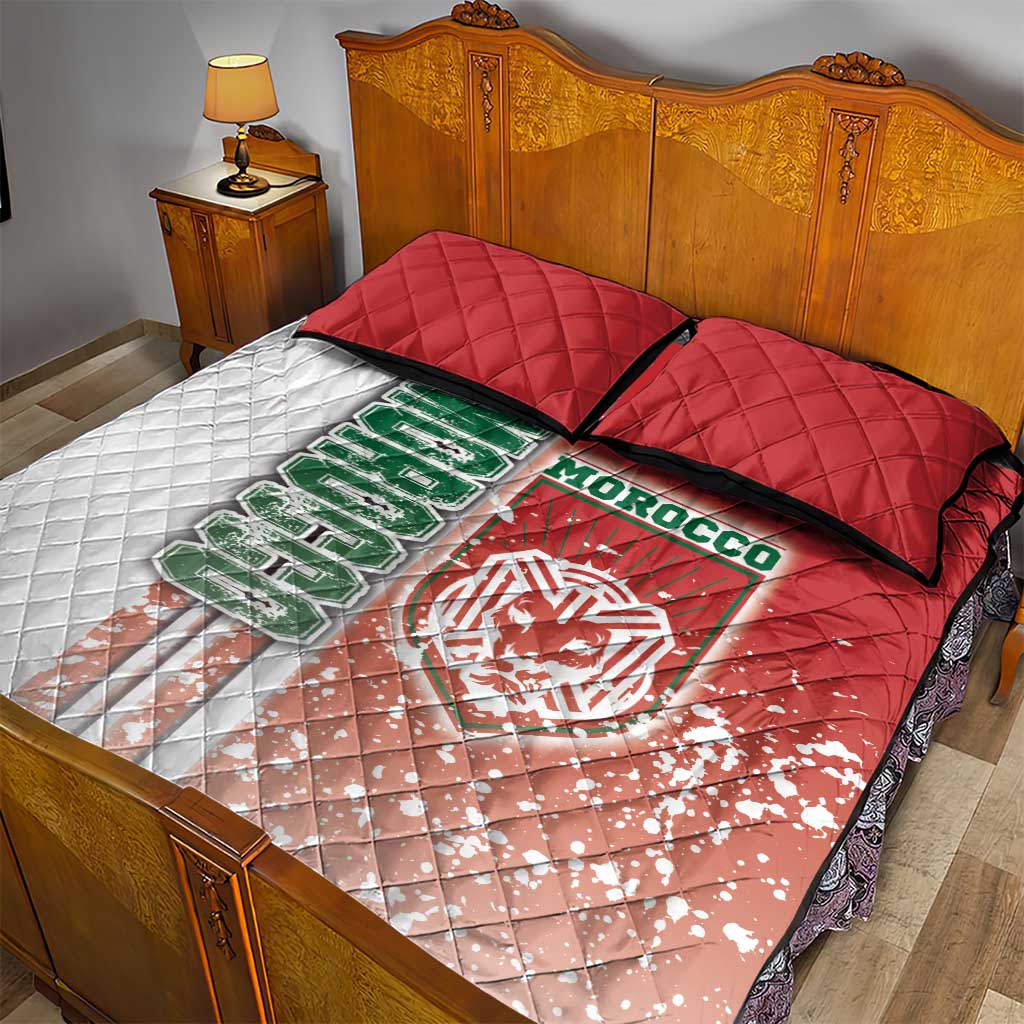 Morocco Football Quilt Bed Set Atlas Lions Soccer - Road To Champion