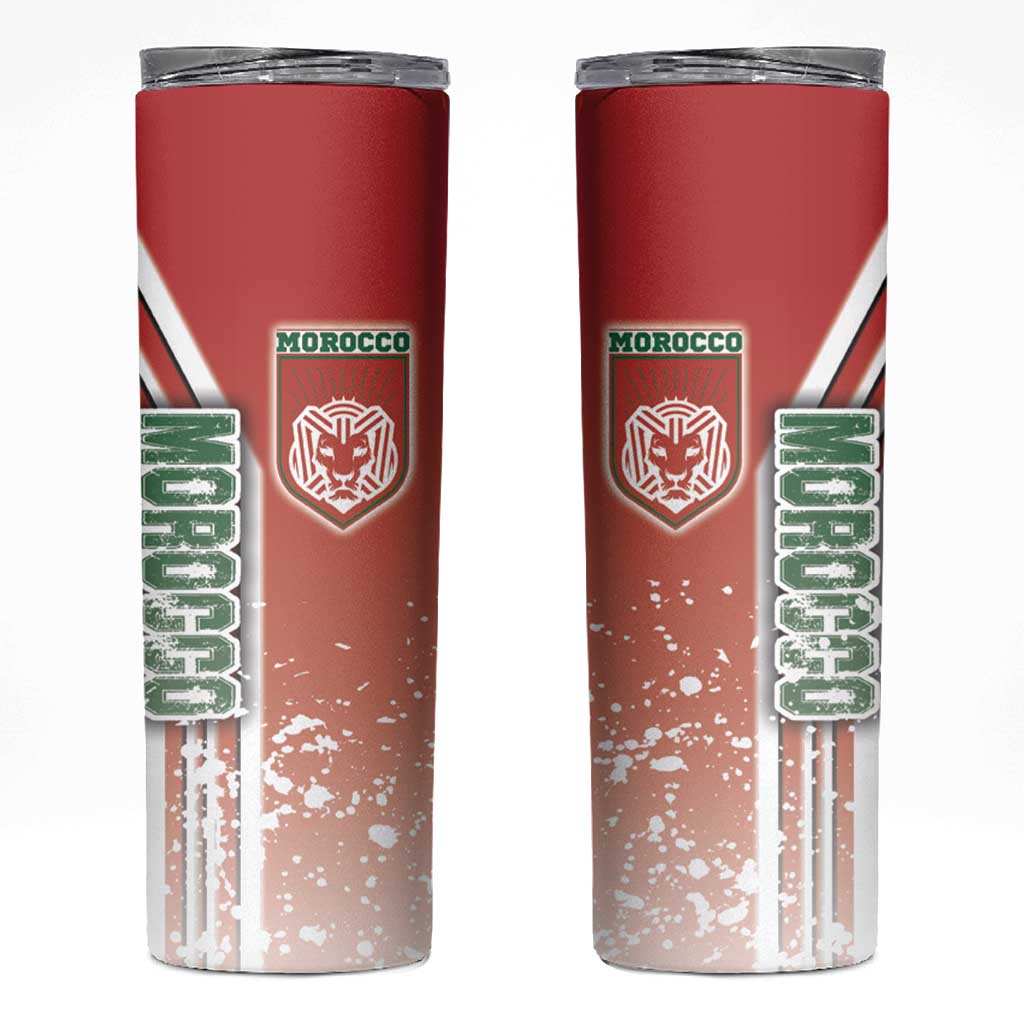 Morocco Football Skinny Tumbler Atlas Lions Soccer - Road To Champion