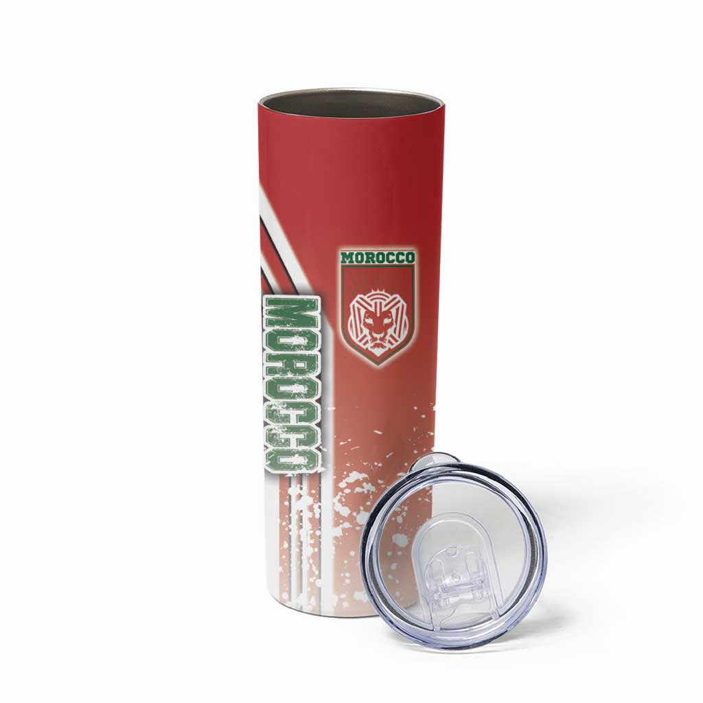 Morocco Football Skinny Tumbler Atlas Lions Soccer - Road To Champion