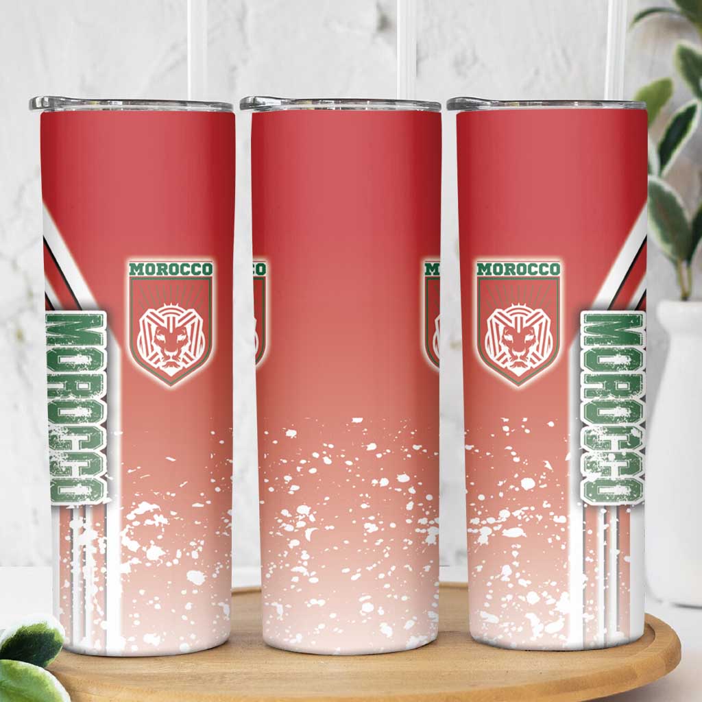 Morocco Football Skinny Tumbler Atlas Lions Soccer - Road To Champion