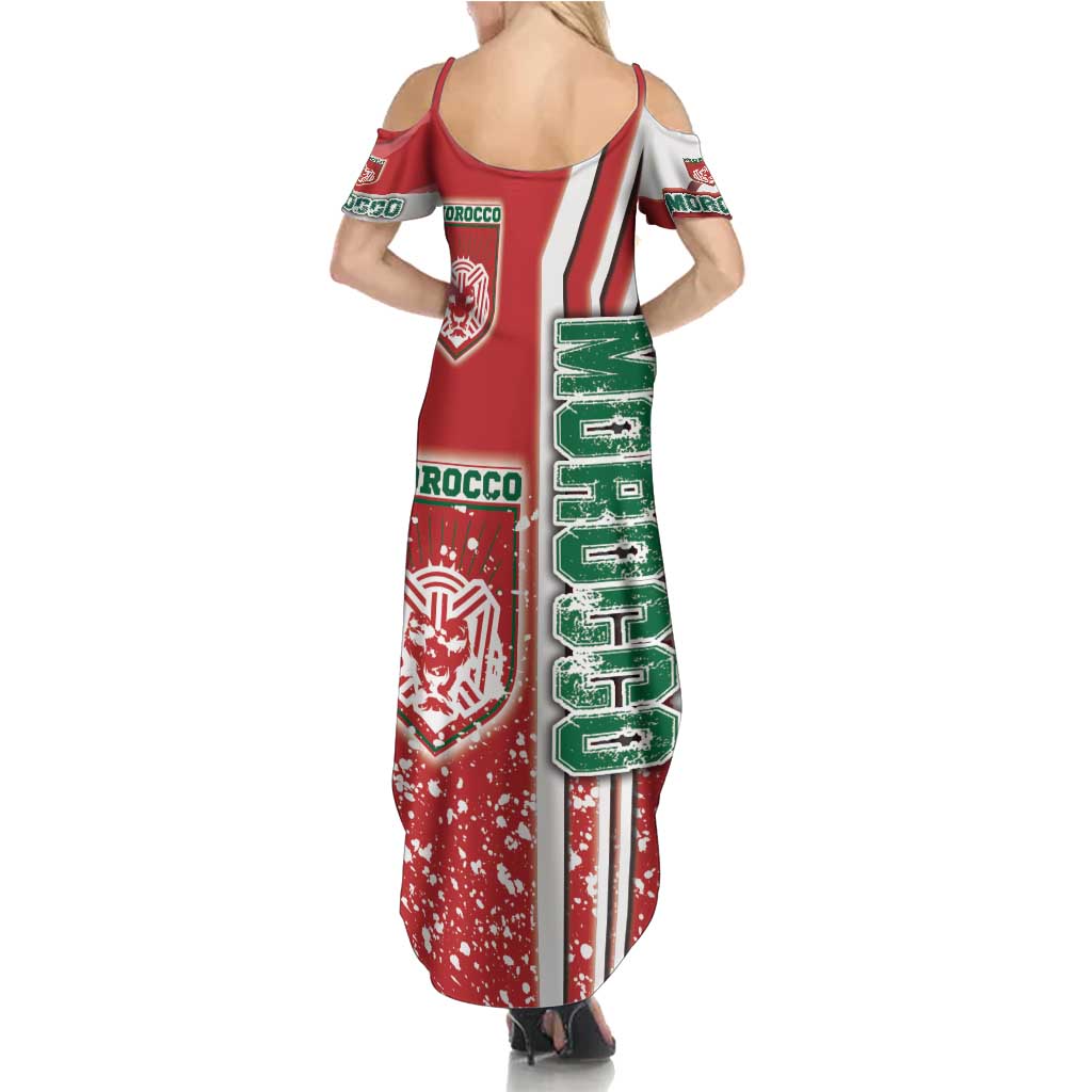 Morocco Football Summer Maxi Dress Atlas Lions Soccer - Road To Champion