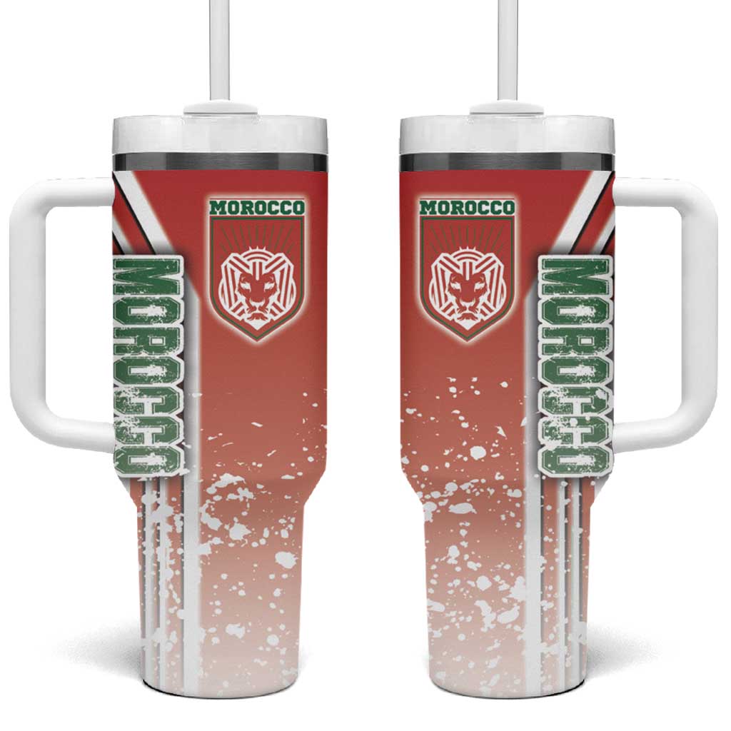 Morocco Football Tumbler With Handle Atlas Lions Soccer - Road To Champion