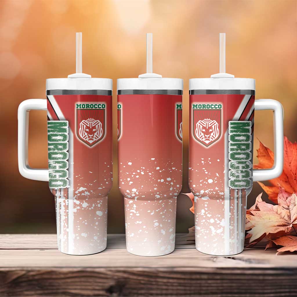 Morocco Football Tumbler With Handle Atlas Lions Soccer - Road To Champion