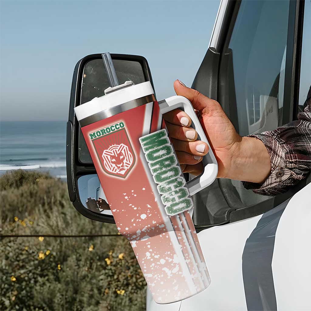Morocco Football Tumbler With Handle Atlas Lions Soccer - Road To Champion
