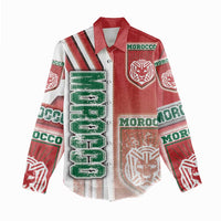 Morocco Football Women Casual Shirt Atlas Lions Soccer - Road To Champion