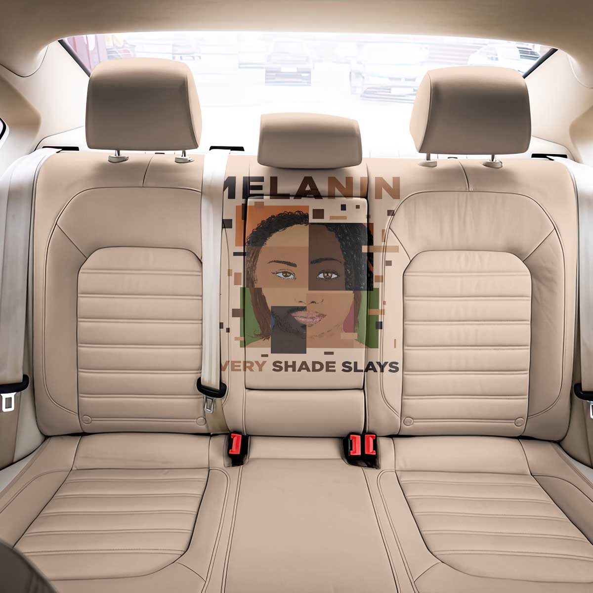 Melanin Every Shade Slays Back Car Seat Cover African Women