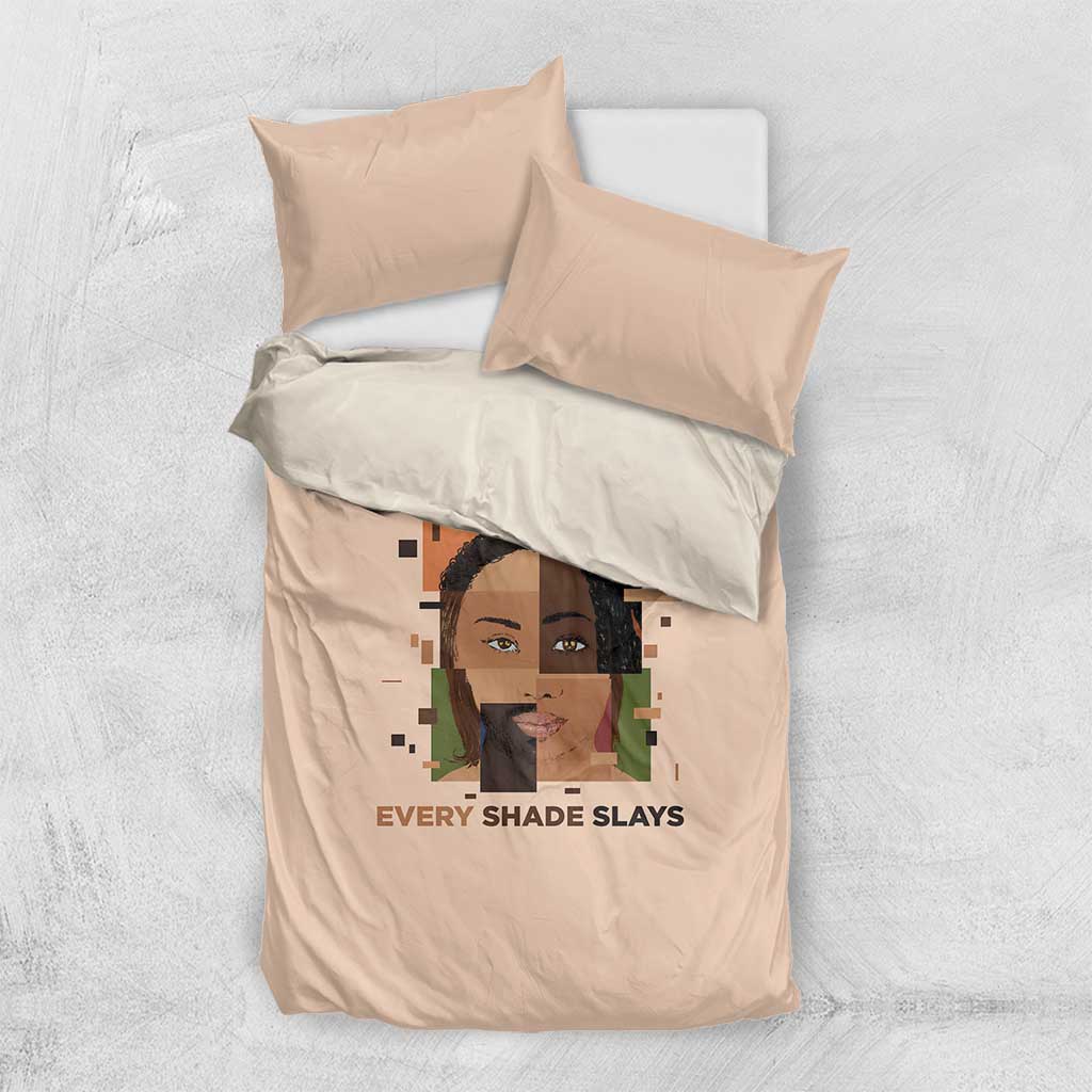 Melanin Every Shade Slays Bedding Set African Women